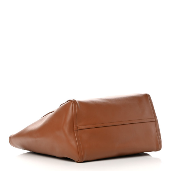 PRADA Grace Lux Studded Large Concept Shopper Tote Cognac