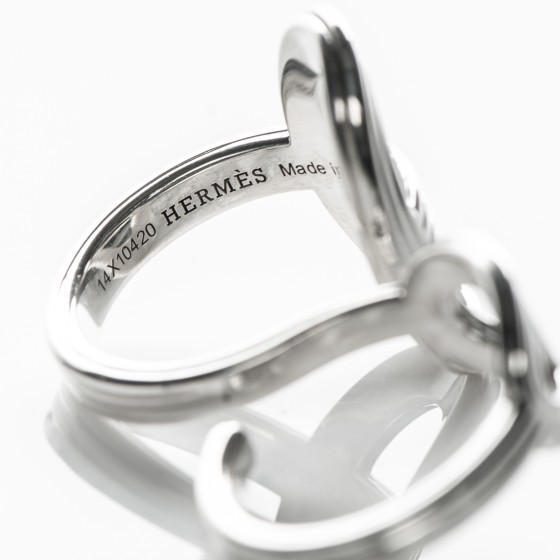印象的な手元を演出 Hermes Chaine d'Ancre24 Wリング TGM HERMES Sterling Silver Double Chaine d'Ancre 24 TGM Ring 54