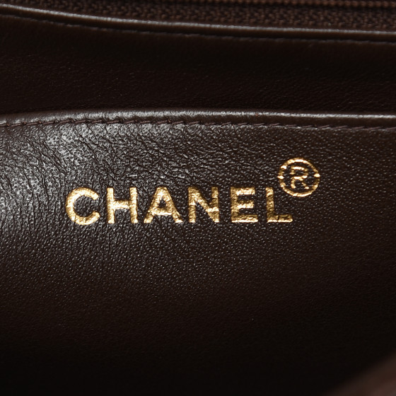 CHANEL Lambskin Tortoise Square Chain Flap Brown 473579