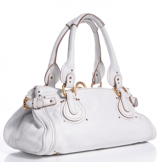 Chloé Paddington Medium Hand Bag White Chloe White Leather Paddington Medium Satchel Bag | Yoogi's