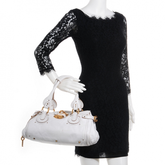 CHLOE Leather Medium Paddington White 71298 | FASHIONPHILE
