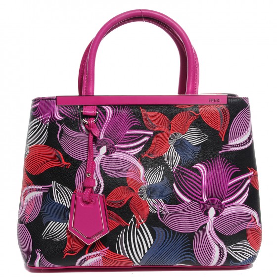 FENDI Calfskin Orchid Petite 2Jours Tote Magenta 96864