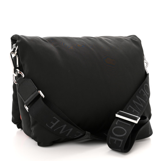 LOEWE Nylon Medium Goya Puffer Bag Black 1413175 | FASHIONPHILE