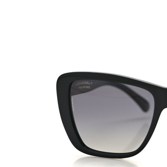CHANEL Acetate Polarized Butterfly Sunglasses 71548A Black