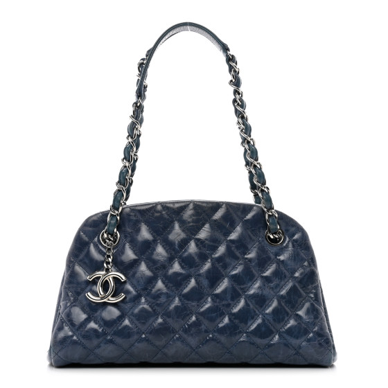 CHANEL Aged Calfskin Quilted Small Just Mademoiselle Bowling