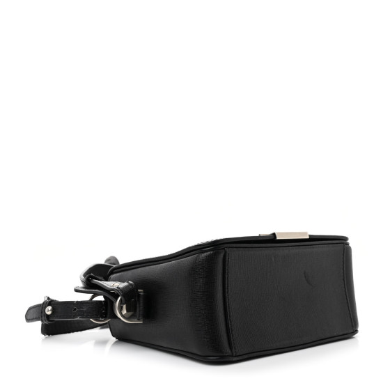 OFF-WHITE Saffiano Sculpture Binder Clip Shoulder Bag Black