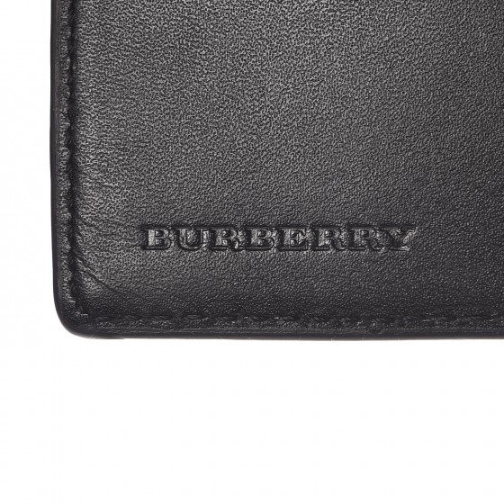 BURBERRY Smoked Check BBi-Fold Money Clip Wallet Black Brown