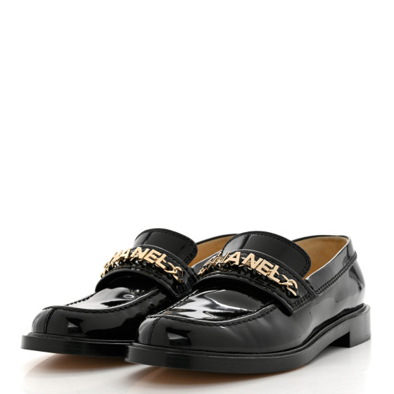 CHANEL 黒 レザー ミュール Chanel Black Leather CC Wedge Cap Toe Pumps Size 6.5/37