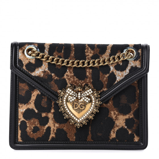DOLCE & GABBANA Jacquard Leopard Print Medium Devotion
