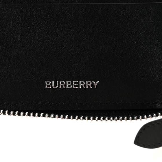 BURBERRY E-Canvas Vintage Check Mini Zip Around Wallet Birch