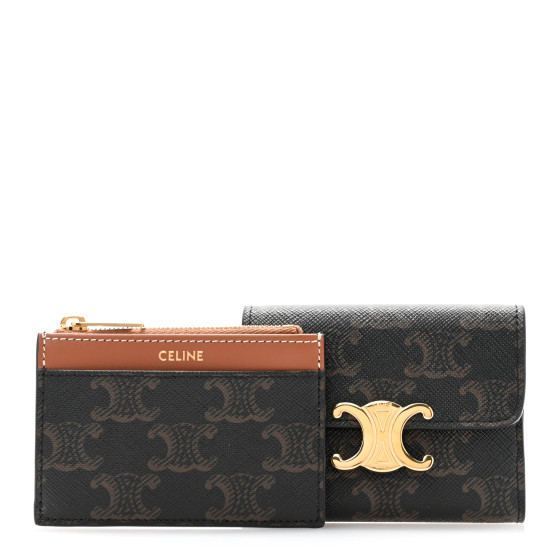★関税込★CELINE★Compact Wallet Coin in Triomphe Canvas Tan ☆関税込☆CELINE☆Compact Wallet Coin in Triomphe Canvas Tan