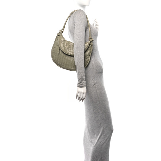 【関税送料込】BOTTEGA VENETA Gemelli Travertine BOTTEGA VENETA Nappa Intrecciato Medium Gemelli Travertine