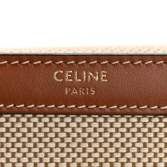CELINE Textile Calfskin Small Triomphe Wallet Natural Tan