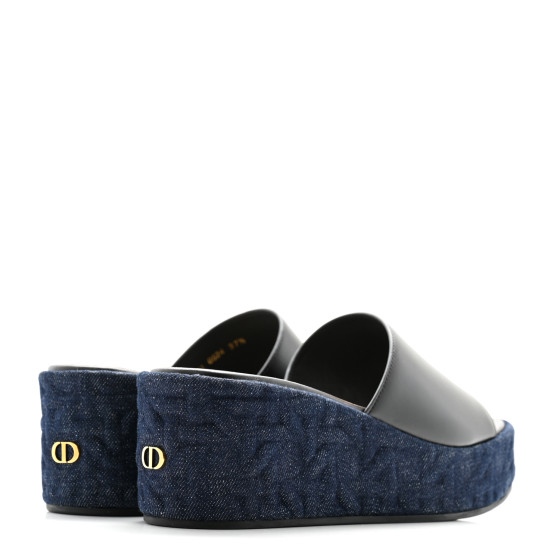 CHRISTIAN DIOR Denim Calfskin Graphic Cannage Attitude Dior