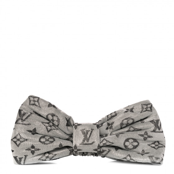 LOUIS VUITTON Silk Monogram LV Pool Party Turban Headband Argent ...