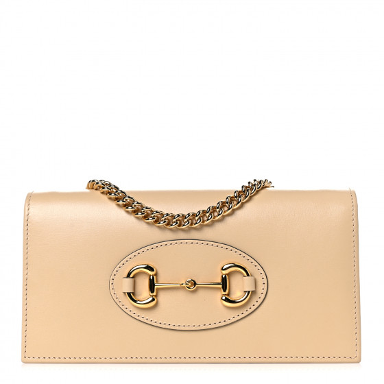 GUCCI Boarded Plutone Calfskin Horsebit 1955 Wallet On Chain