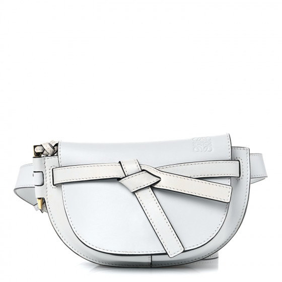 LOEWE Calfskin Mini Gate Belt Bag White 1043339 | FASHIONPHILE