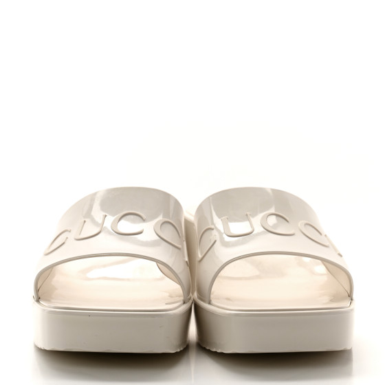 GUCCI ホワイトサンダル Women's Interlocking G slide sandal in white rubber | GUCCI® US