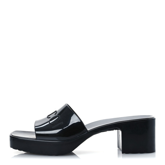 GUCCI Rubber Gucci Logo Womens Platform 20/60mm Slide