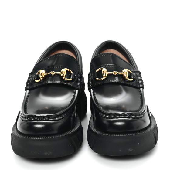 GUCCI エナメルウェッジソール GUCCI Magnum Calfskin Nappa Samoa Womens Horsebit Platform