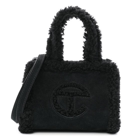 TELFAR X UGG Suede Shearling Small Shopping Bag Black