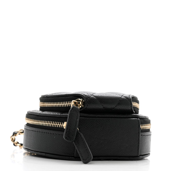 ショルダーバッグ・ポシェット × ヴィンテージ(中古) Chanel Miss Coco Round Clutch with Chain Quilted Caviar Mini CHANEL Caviar Quilted Miss Coco Clutch With Chain Light