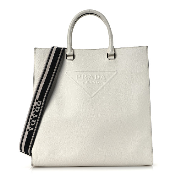 バッグ PRADA SAFFIANO LEATHER LOGO TOTE BAG Logo Saffiano leather tote bag in black - Prada | Mytheresa