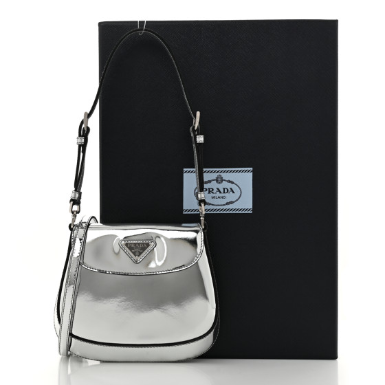 PRADA Spazzolato Mini Cleo Flap Adjustable Strap Shoulder