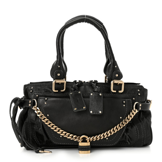 Chloe パディントン　MM CHLOE Calfskin Medium Paddington Capsule Satchel Navy