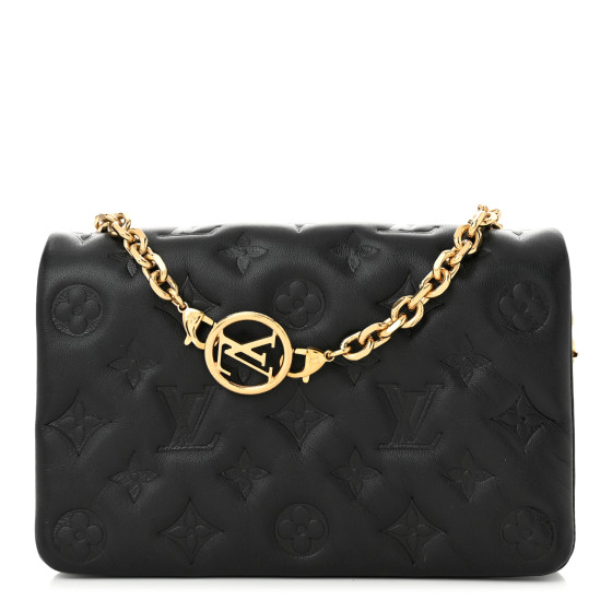 LOUIS VUITTON Lambskin Embossed Monogram Pochette Coussin