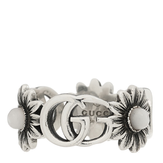 PRGR - 幸治6255 GUCCI Sterling Silver Mother of Pearl Double G Marmont