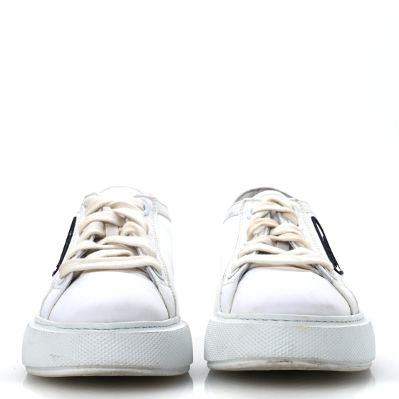 PRADA Nylon Gabardine Triangle Logo Platform Sneakers 37