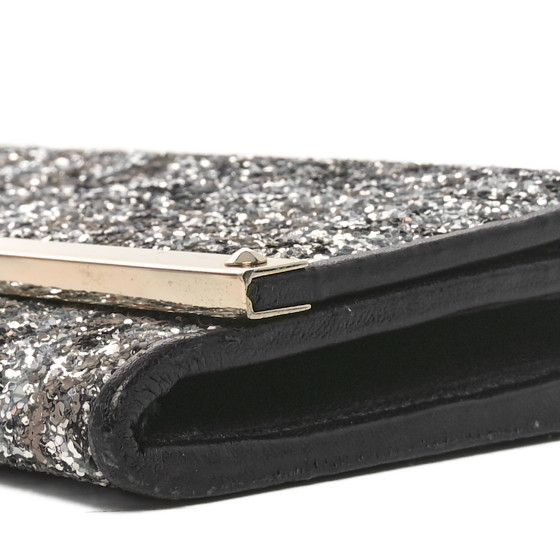 70%オフセールJIMMY CHOO MILLA LLIC LEATHER CHAIN WALLET Jimmy Choo - Milla Anthracite Lame Glitter Chain Wallet