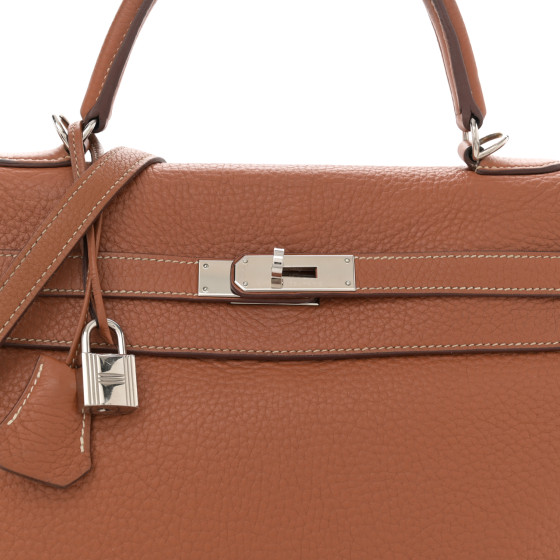 HERMES Togo Kelly Retourne 35 Gold 1690562 | FASHIONPHILE