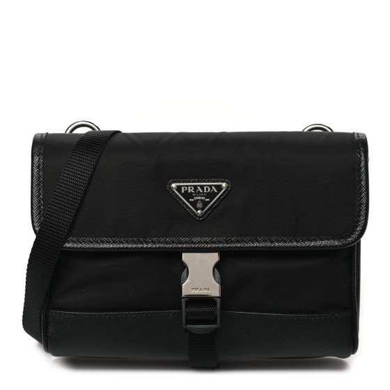 PRADA Re-Nylon Saffiano Smartphone Case Crossbody Black