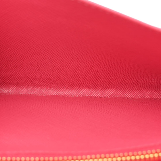 PRADA Saffiano Metal Oro Chain Wallet Peonia 1689594