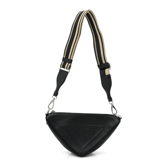 バッグ PRADA Triangle Logo Hobo Shoulder Bag PRADA Triangle Logo Nylon Leather Shoulder bag Hobobag Black