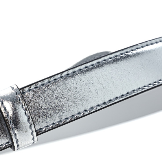 GUCCI Metallic Calfskin Crystal Double G 20mm Belt 80 32