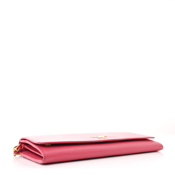 PRADA SAFFIANO キーケースPEONIA PRADA Saffiano Metal Oro Chain Wallet Peonia 1689594