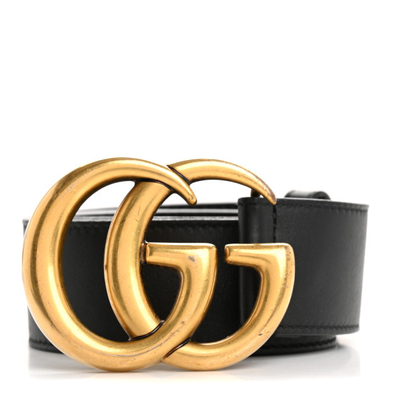 GUCCI ブラック ベルト ゴールドバックル サイズ　８０/３２ GUCCI Calfskin Double G 40mm Belt 80 32 Black 1690900