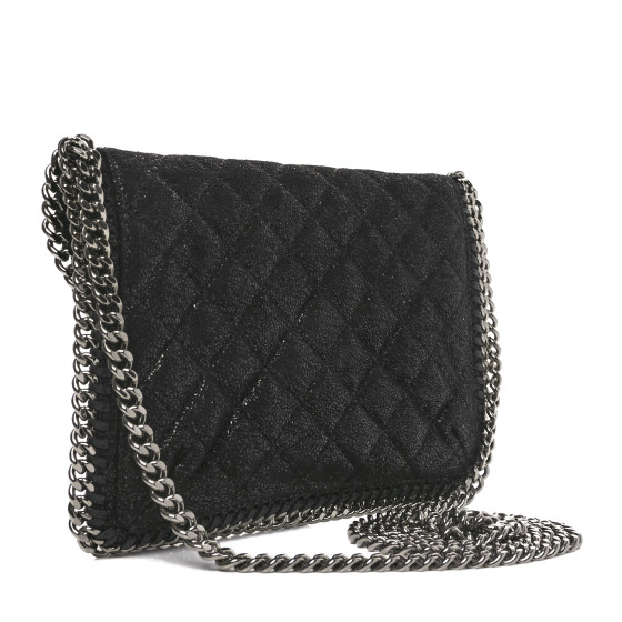【StellaMcCartney】Falabella シャギークラッチ バッグ 正規品 Stella McCartney Black Faux Leather Falabella Clutch Bag