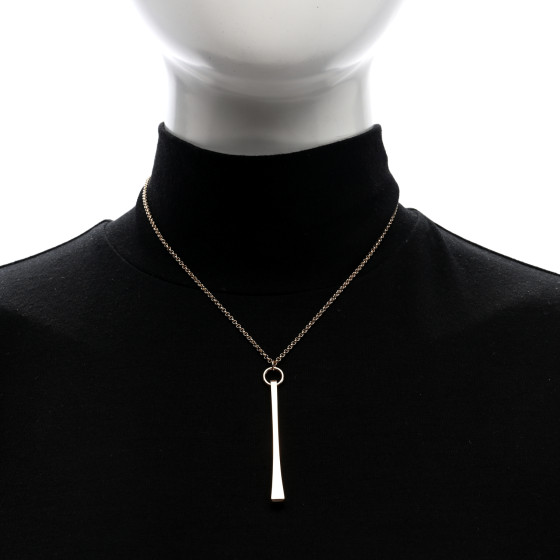 HERMES 18K Rose Gold Clou de Forge Pendant Necklace ST