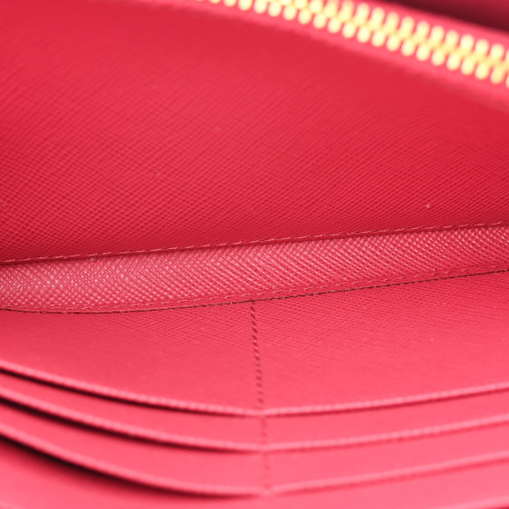 PRADA Saffiano Metal Oro Chain Wallet Peonia 1689594