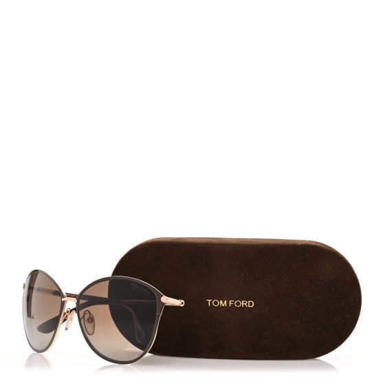 TOM FORD Metal Penelope Vintage Round Sunglasses TF320 Brown