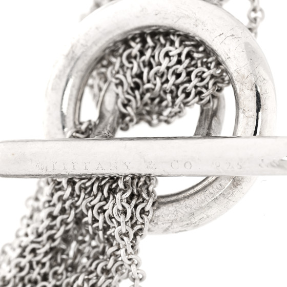 TIFFANY Sterling Silver Open Heart Multi Strand Bracelet