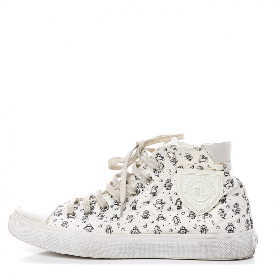 Saint Laurent★Bedford Mini Robot Print Low-Top Sneakers NIB Saint Laurent Bedford Mini Robot Print Low-Top Sneakers