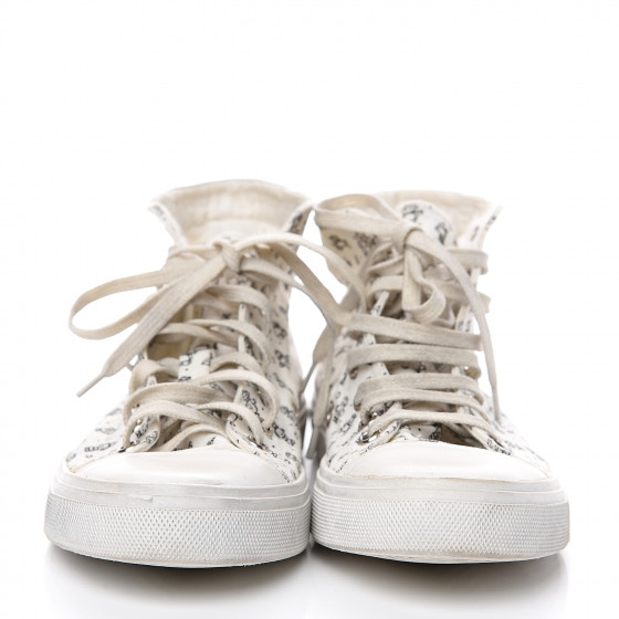saint laurent 名作　ロボットt SAINT LAURENT Canvas Mini Robot Print Bedford Hightop