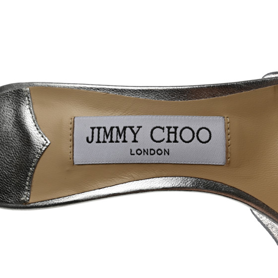 JIMMY CHOO Plexi Glitter Crystal Saeda 100 Pumps 36.5 Silver