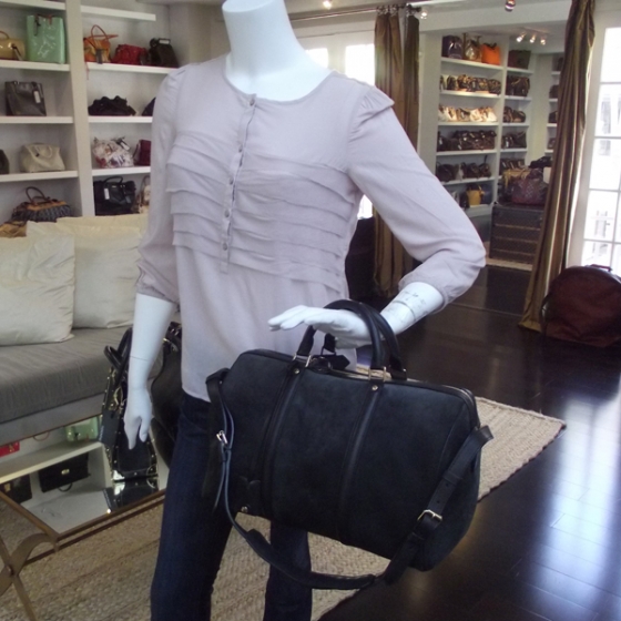 LOUIS VUITTON SCバッグ スエード ブラック Louis Vuitton Asphalt Suede Sofia Coppola SC GM Bag