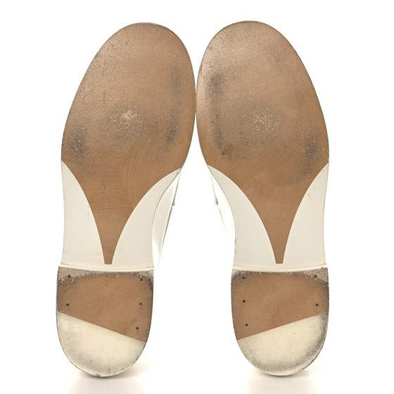 CHANEL Shiny Calfskin Logo Loafers 41 White 1726157